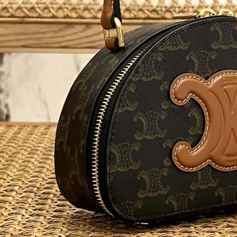Celine Women Half Moon Case Cuir Triomphe in Triomphe Canvas and Calfskin - image 7