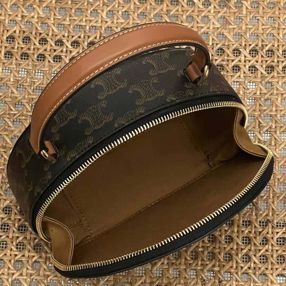 Celine Women Half Moon Case Cuir Triomphe in Triomphe Canvas and Calfskin - image 6