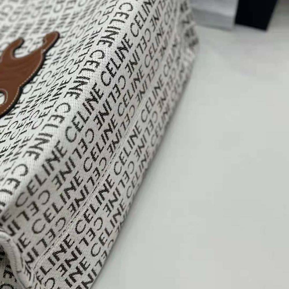 Celine Women Large Cabas Thais in Textile with Celine All-over - image 8