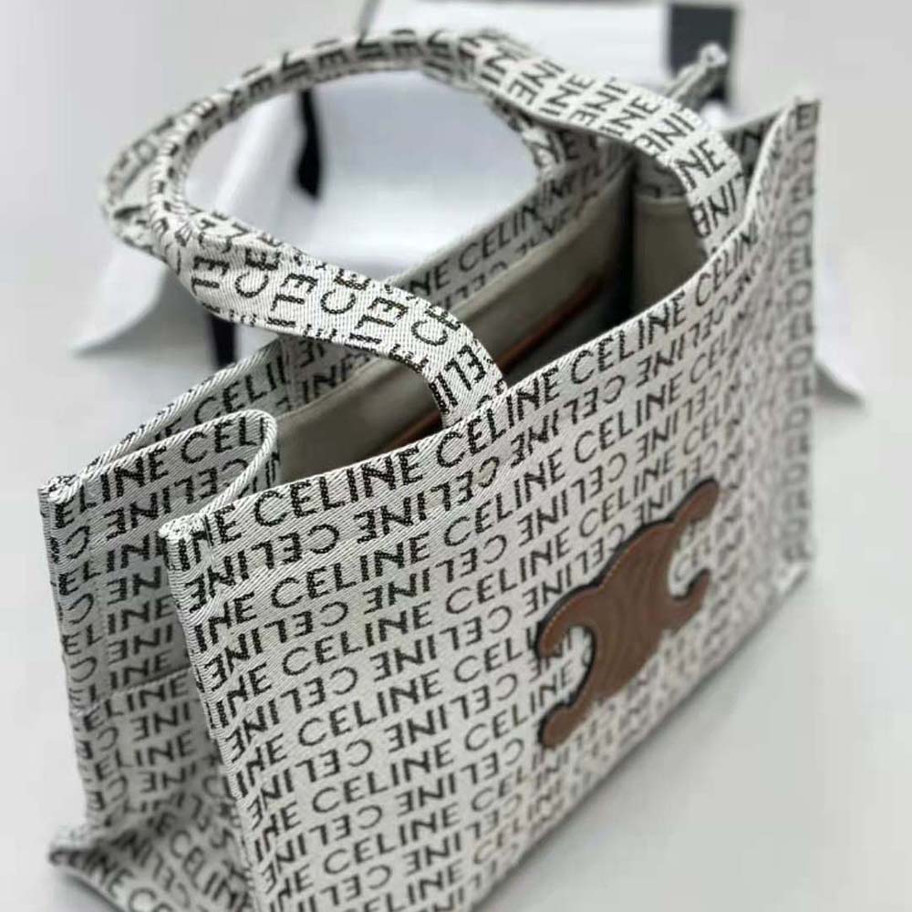 Celine Women Large Cabas Thais in Textile with Celine All-over - image 5