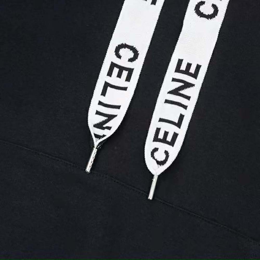 Celine Women Loose Hooded Sweatshirt in Cotton Fleece - image 6