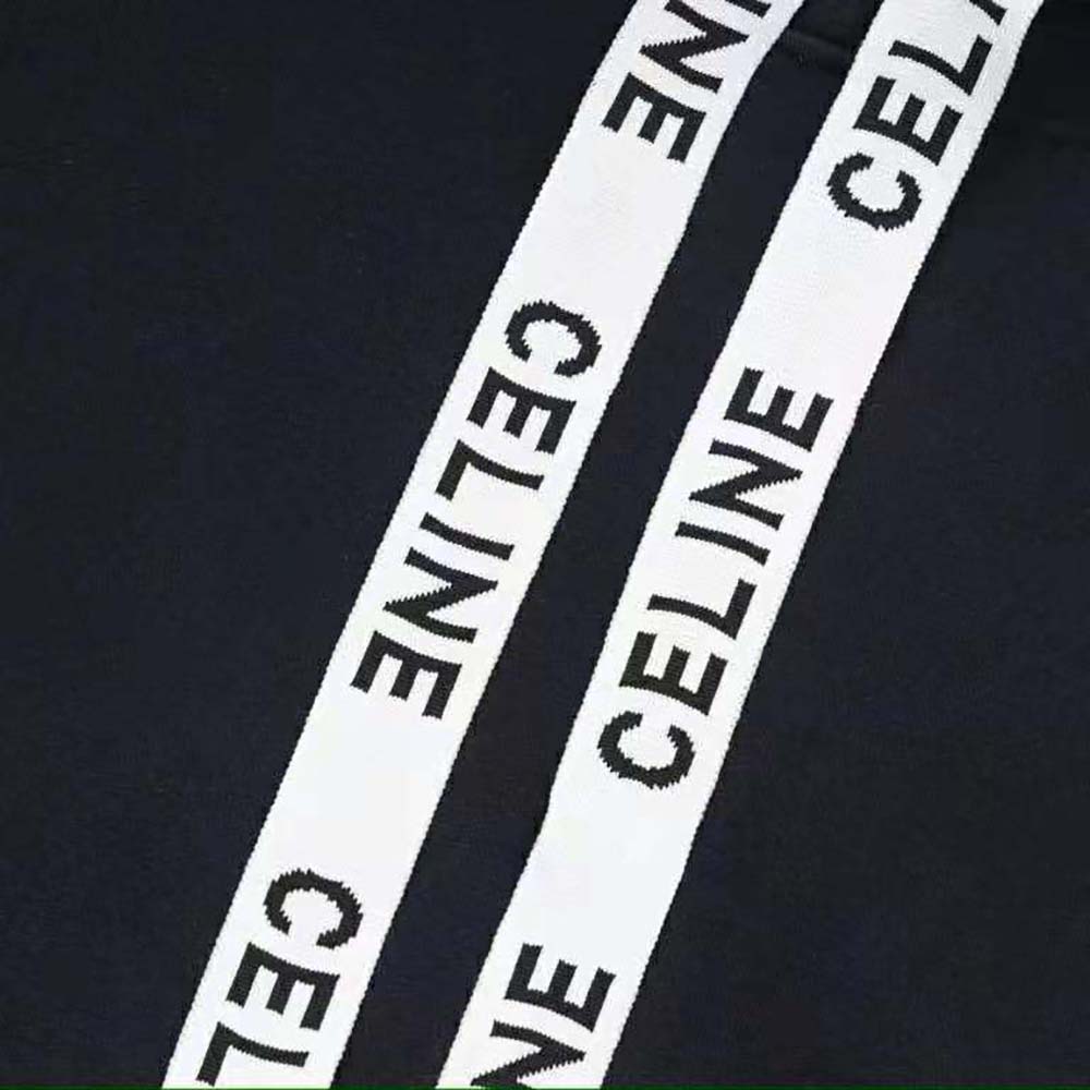 Celine Women Loose Hooded Sweatshirt in Cotton Fleece - image 5