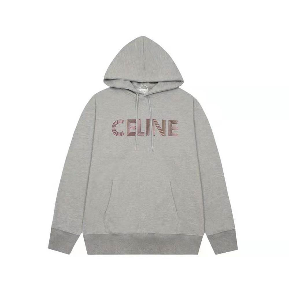 Side angle showing relaxed silhouette of Celine Women Loose Hoodie