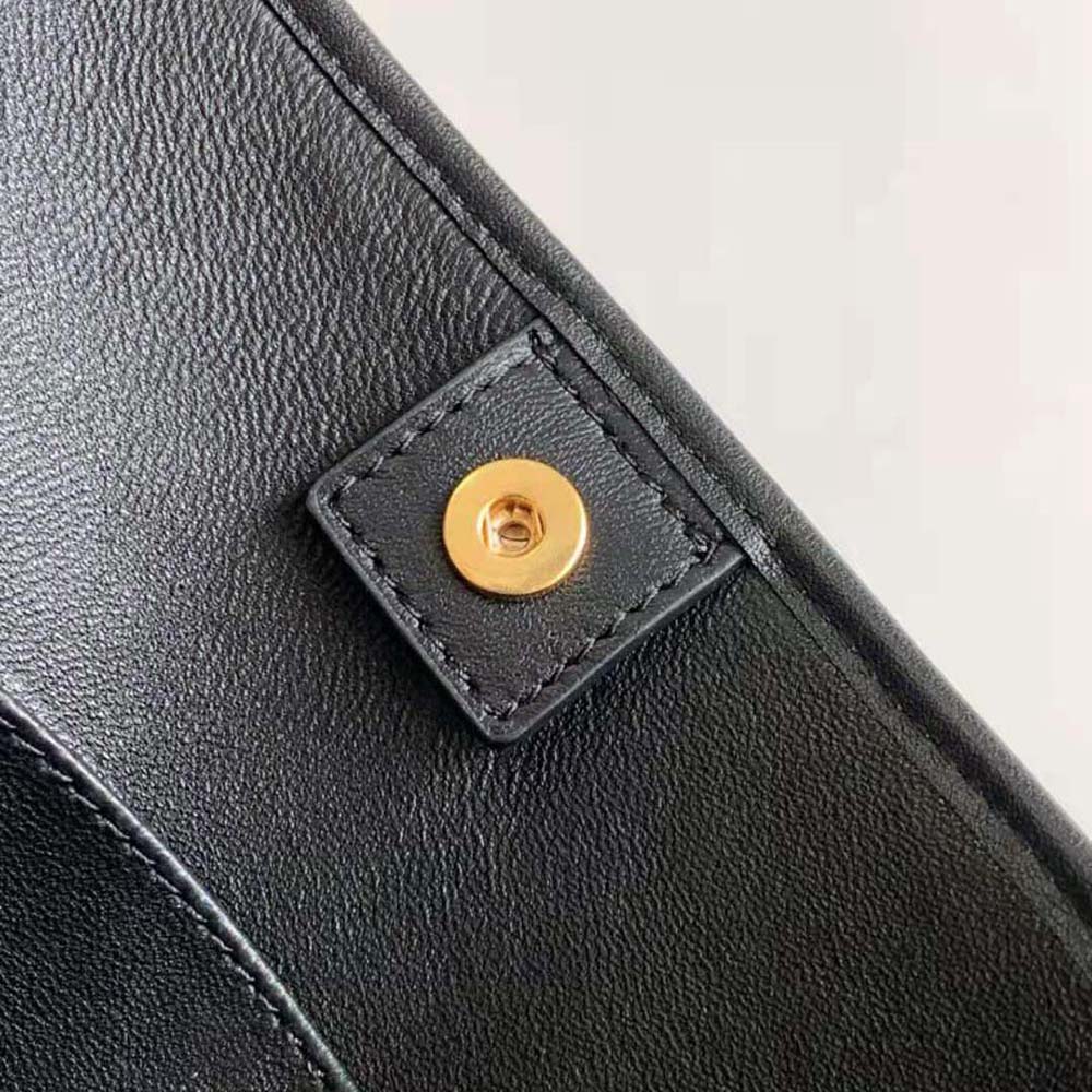 Celine Women Medium Newspaper Bag in Supple Calfskin-Black - image 7