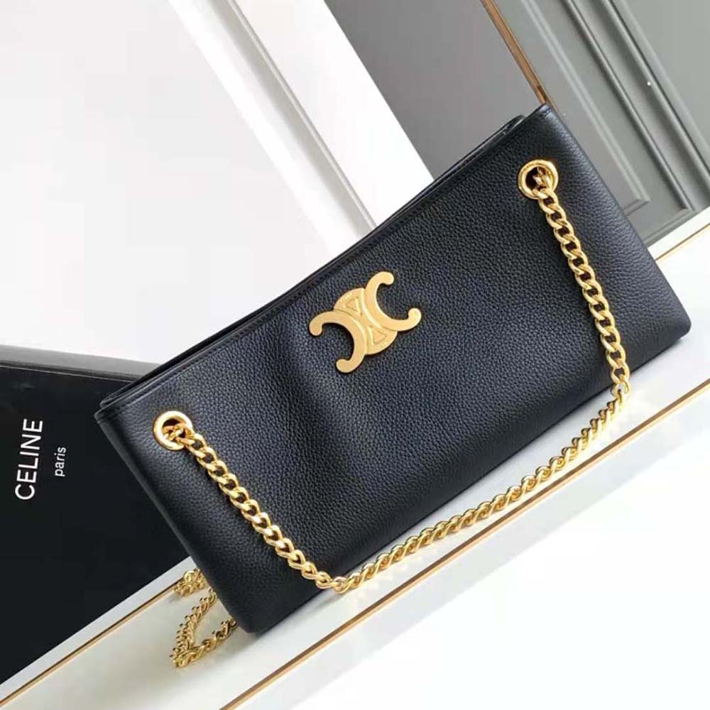 Close-up of gold-tone hardware on Celine Women Medium Newspaper Bag
