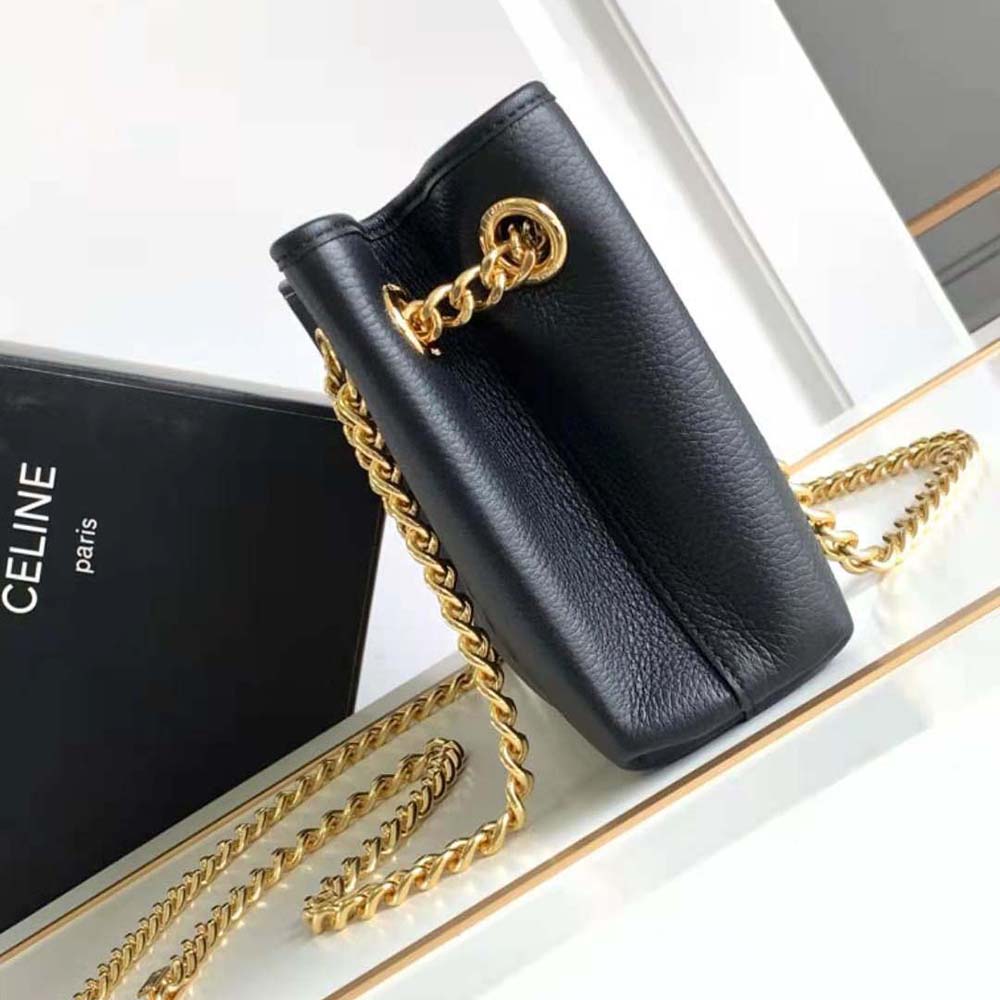Celine Women Medium Newspaper Bag in Supple Calfskin-Black - image 4