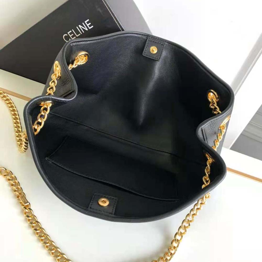 Celine Women Medium Newspaper Bag in Supple Calfskin-Black - image 6