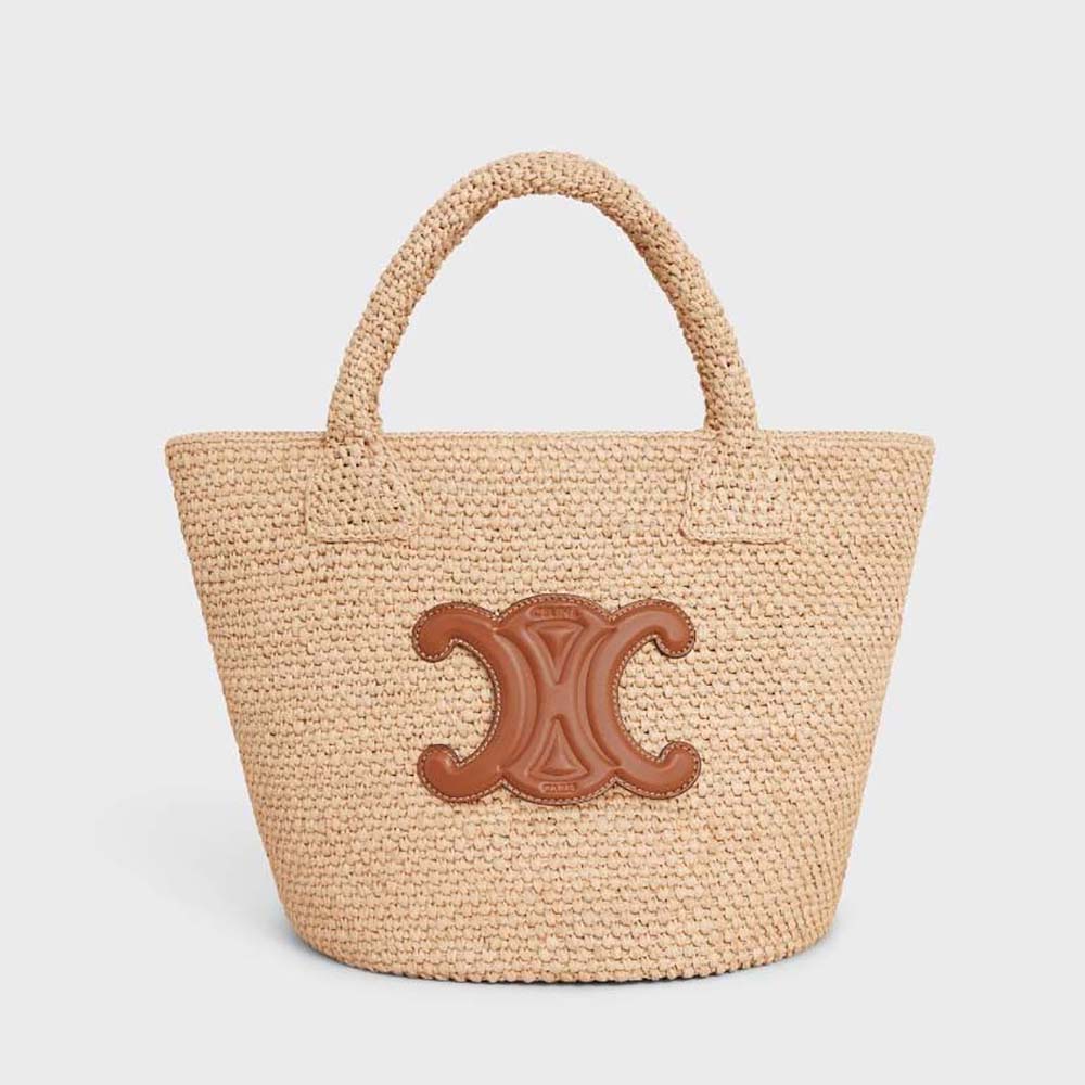Front view of Celine Women Supple Small Triomphe Celine Classic Panier handbag