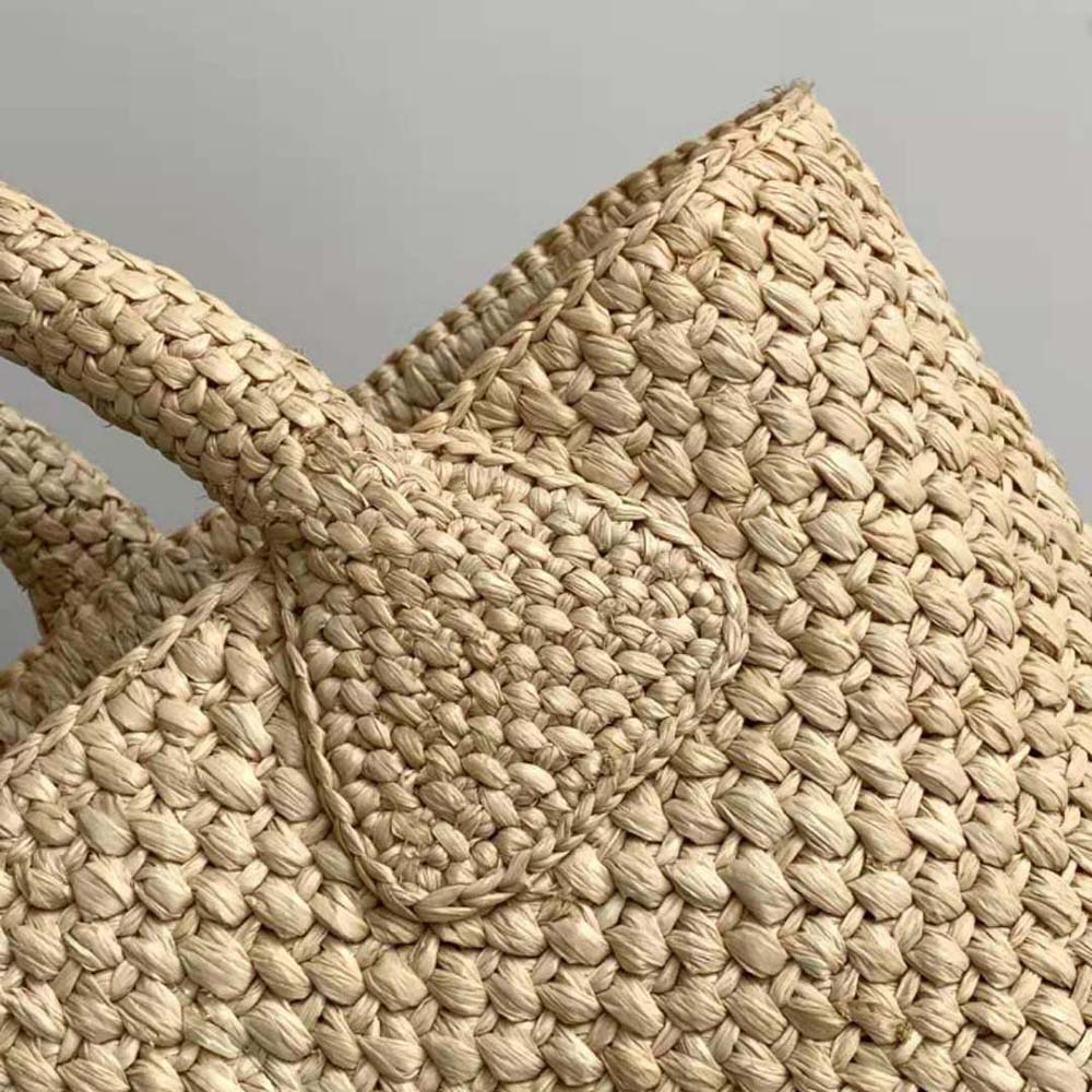 Celine Women Supple Small Triomphe Celine Classic Panier in Raffia and Calfskin - image 7