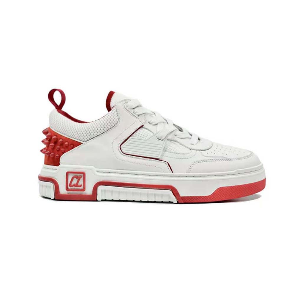 Side profile of Christian Louboutin Unisex Astroloubi in Calf Leather-Red