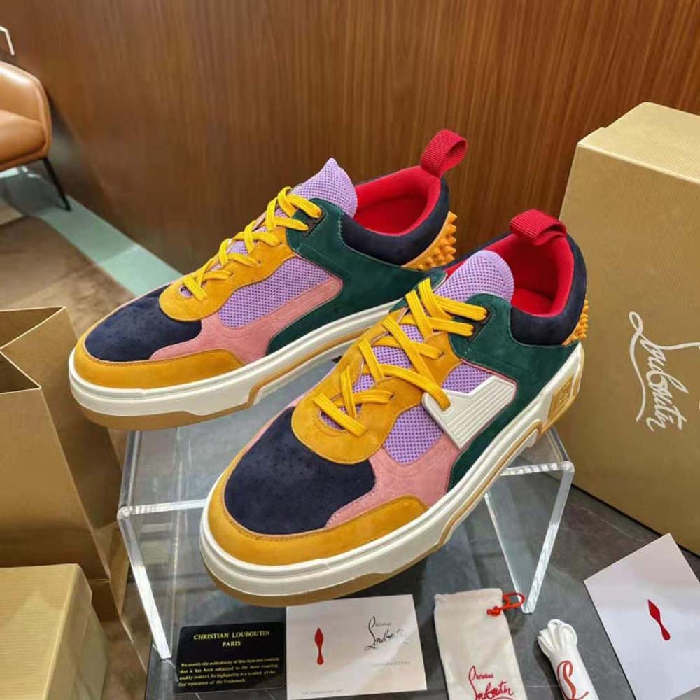 View of signature red sole on Christian Louboutin Unisex Astroloubi sneaker