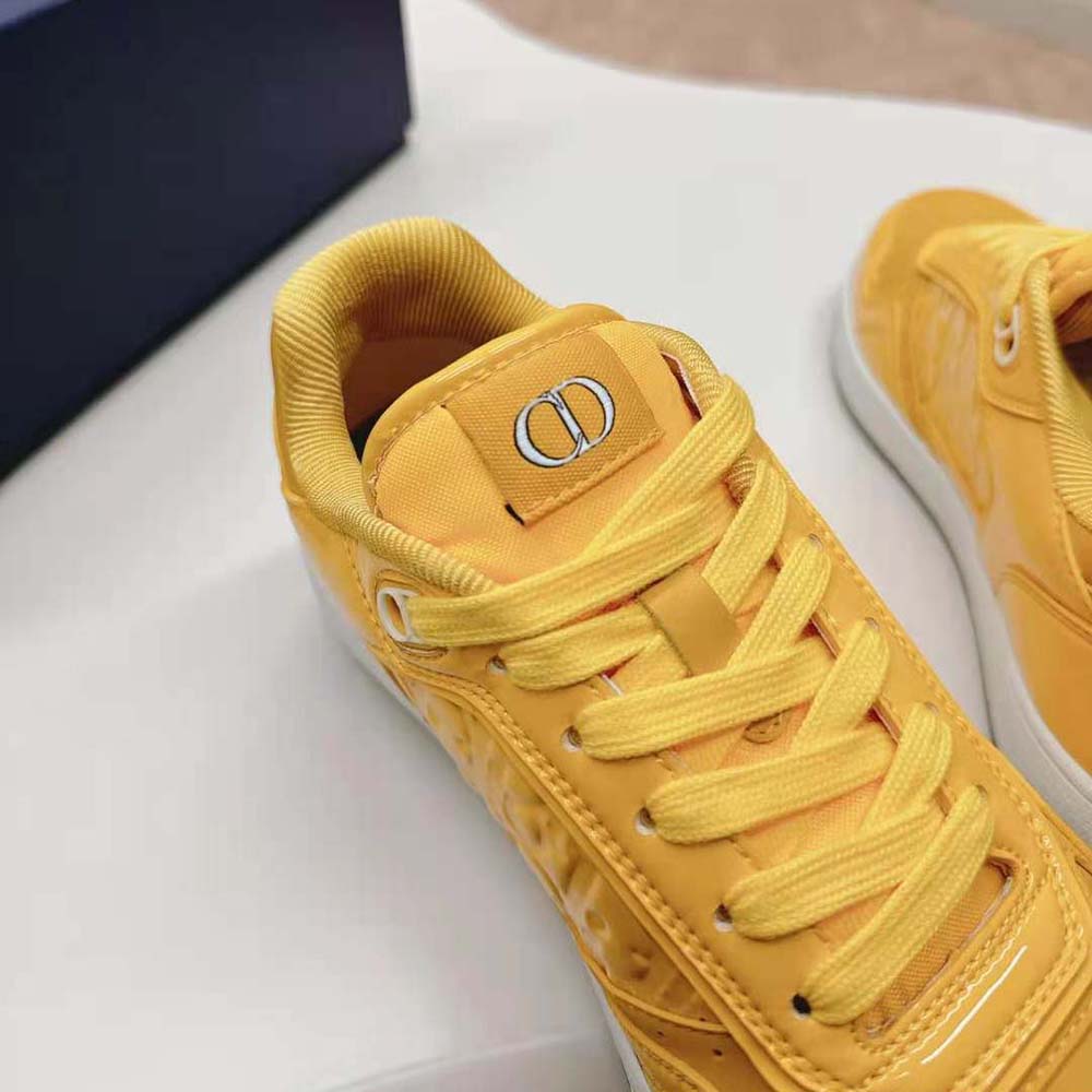 Dior Men B27 Low-top Sneaker Yellow Patent Calfskin and Dior Oblique Gravity Leather - image 8