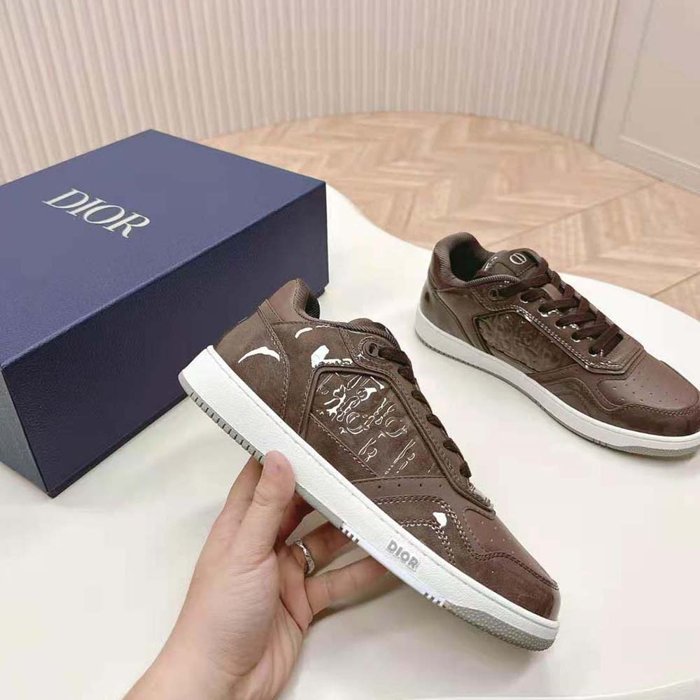 Dior Men B27 Low-top Sneaker Plum Patent Calfskin and Dior Oblique Gravity Leather - image 6
