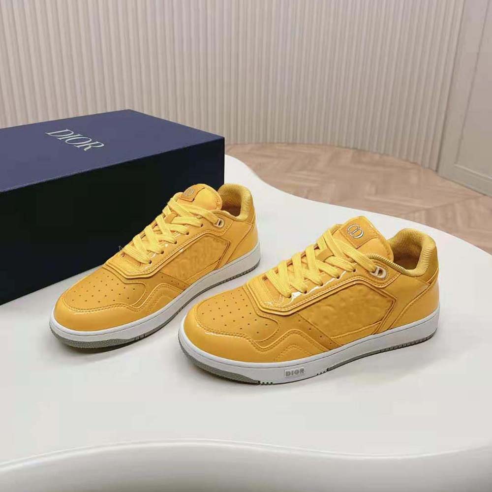 Dior Men B27 Low-top Sneaker Yellow Patent Calfskin and Dior Oblique Gravity Leather - image 5