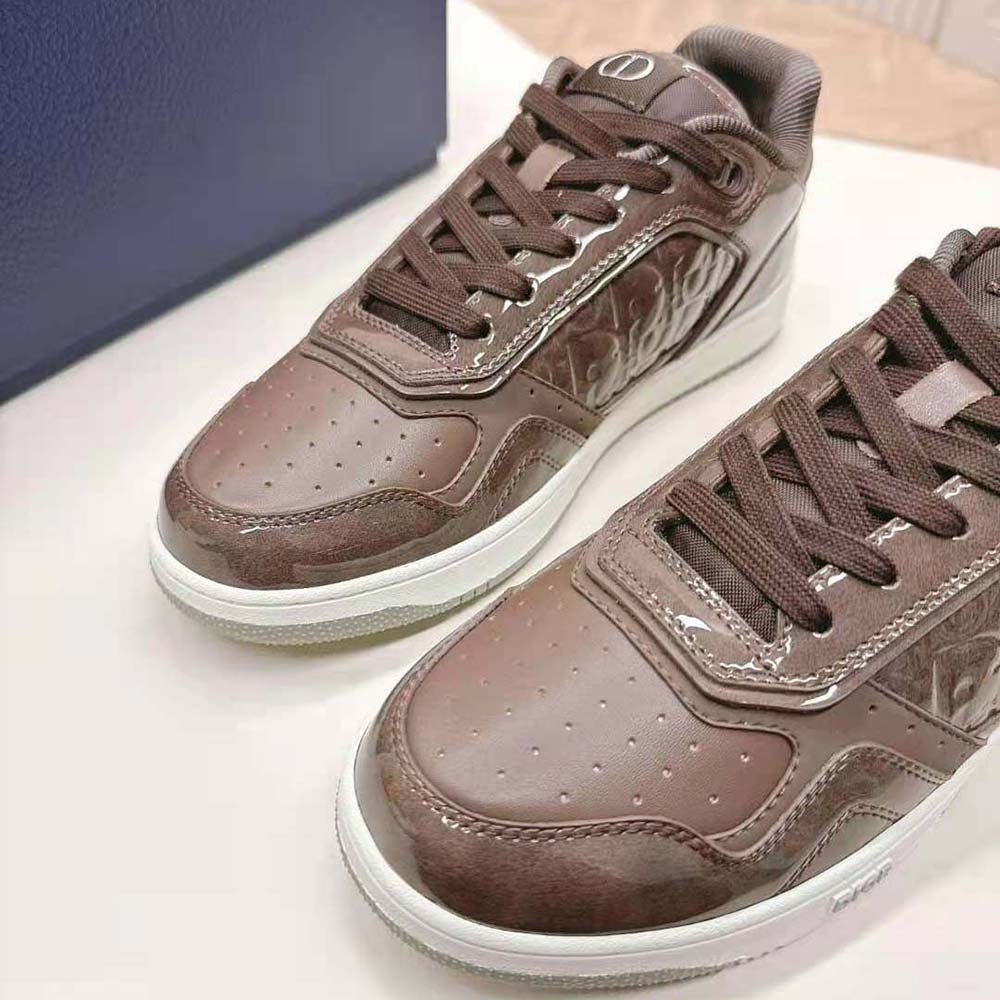 Dior Men B27 Low-top Sneaker Plum Patent Calfskin and Dior Oblique Gravity Leather - image 9