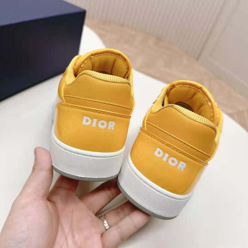 Dior Men B27 Low-top Sneaker Yellow Patent Calfskin and Dior Oblique Gravity Leather - image 7