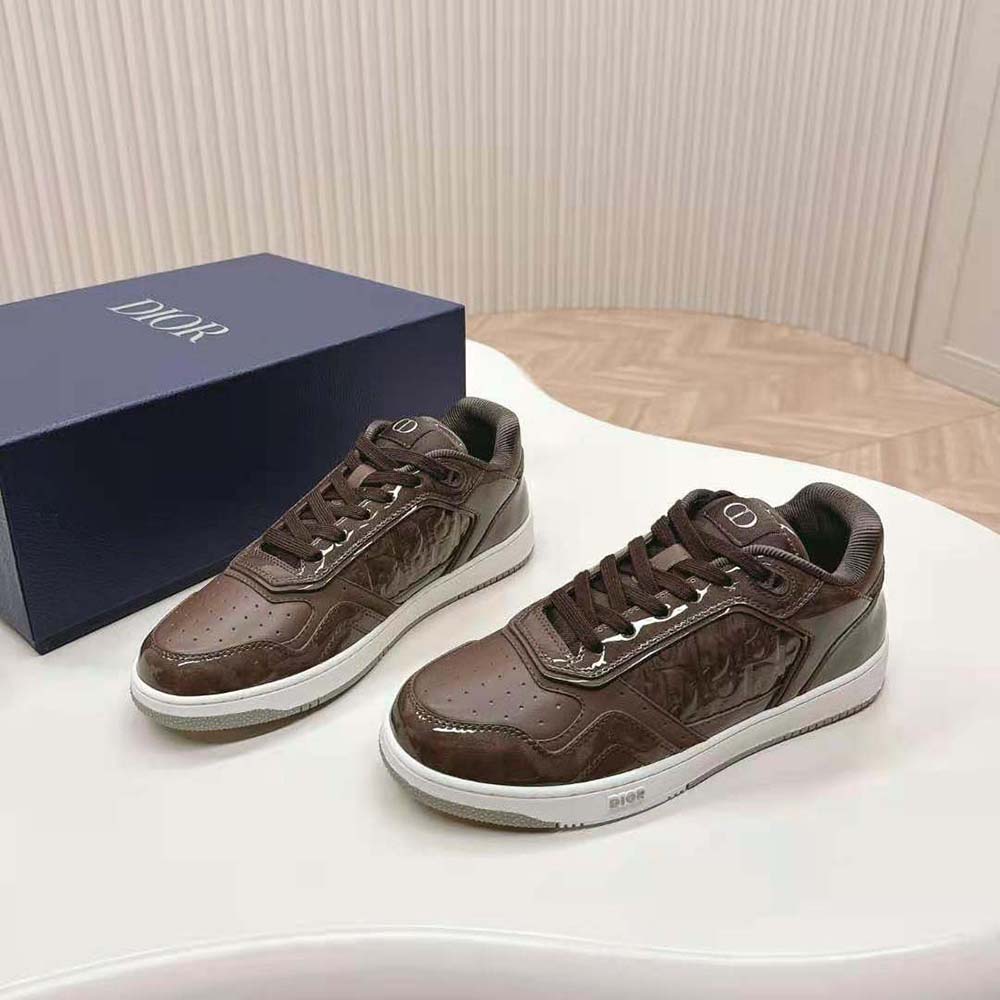 Dior Men B27 Low-top Sneaker Plum Patent Calfskin and Dior Oblique Gravity Leather - image 4
