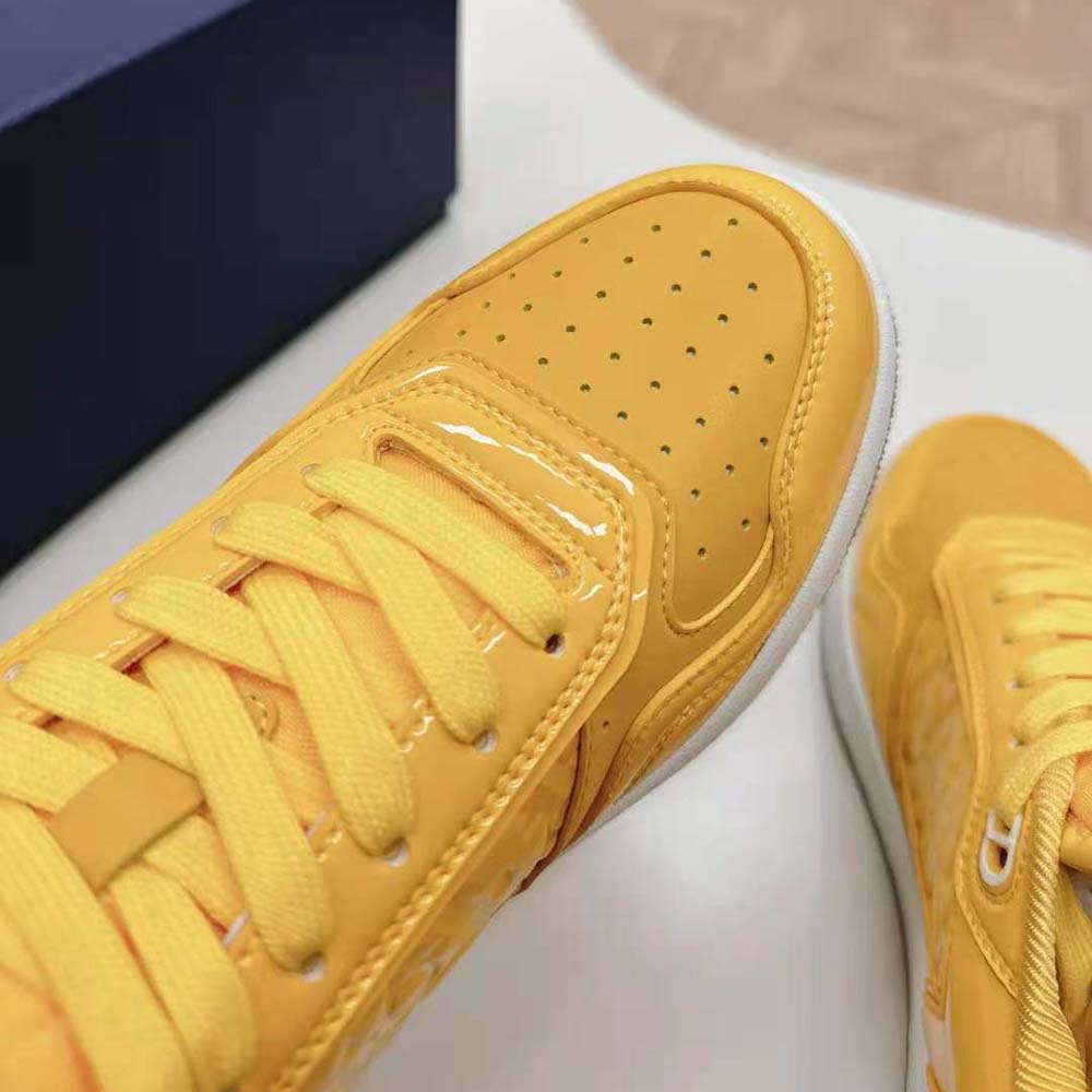 Dior Men B27 Low-top Sneaker Yellow Patent Calfskin and Dior Oblique Gravity Leather - image 9