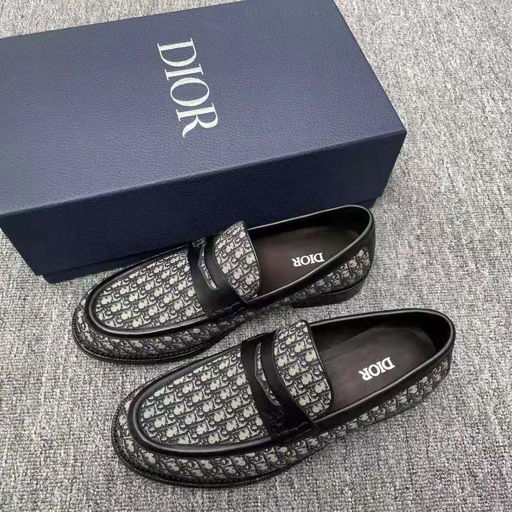 Dior Men Granville Loafer Beige and Black Dior Oblique Jacquard - image 4