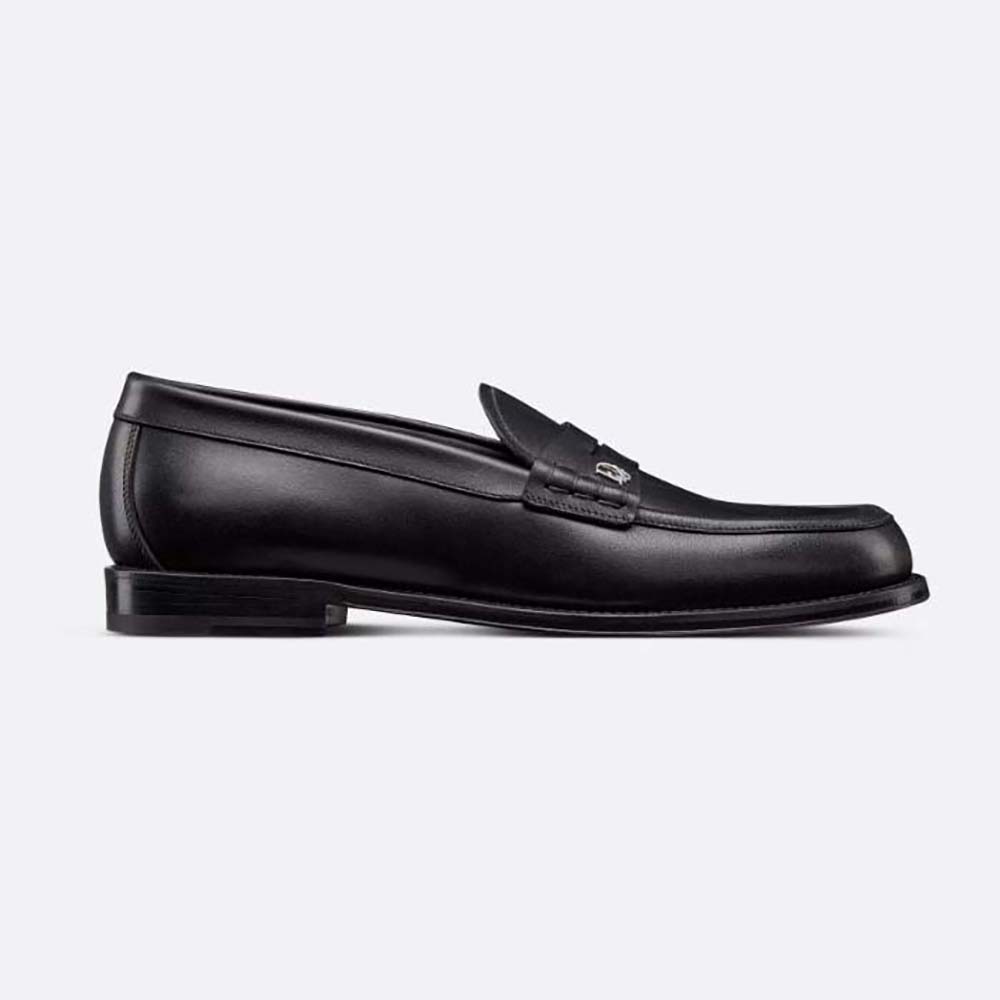 Side view of Dior Men Granville Loafer Black Smooth Calfskin