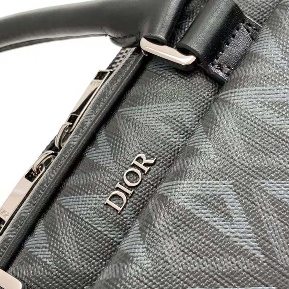 Dior Men Hit the Road Briefcase Black CD Diamond Canvas and Smooth Calfskin - image 8