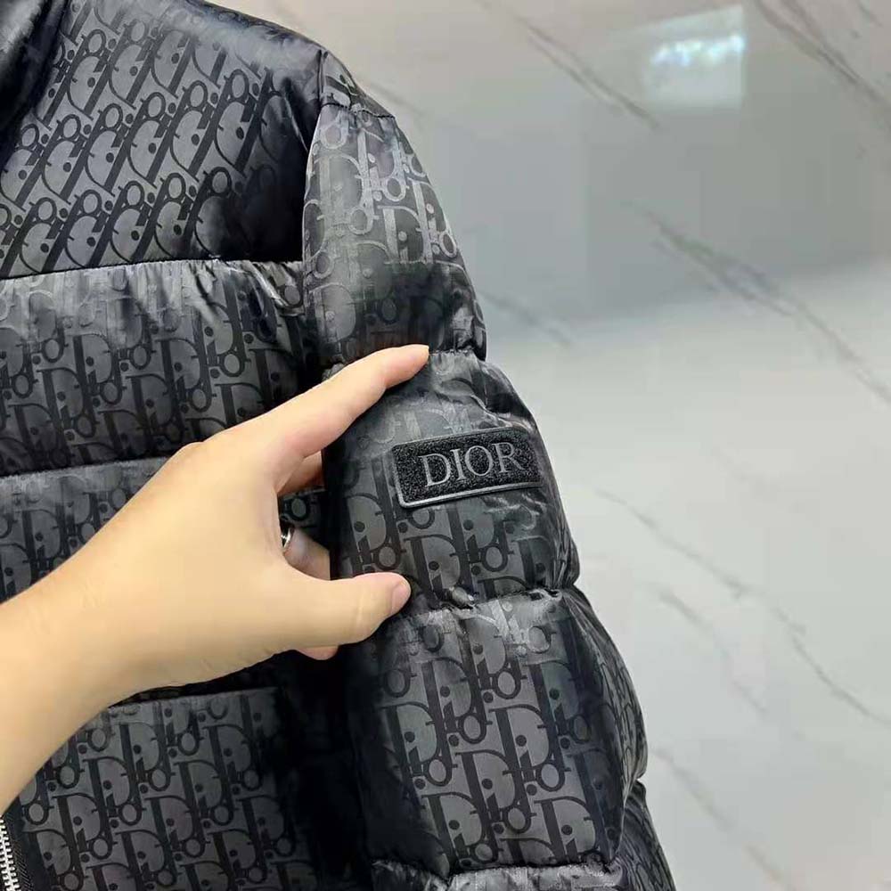 Dior Men Oblique Down Jacket Black Technical Jacquard - image 9