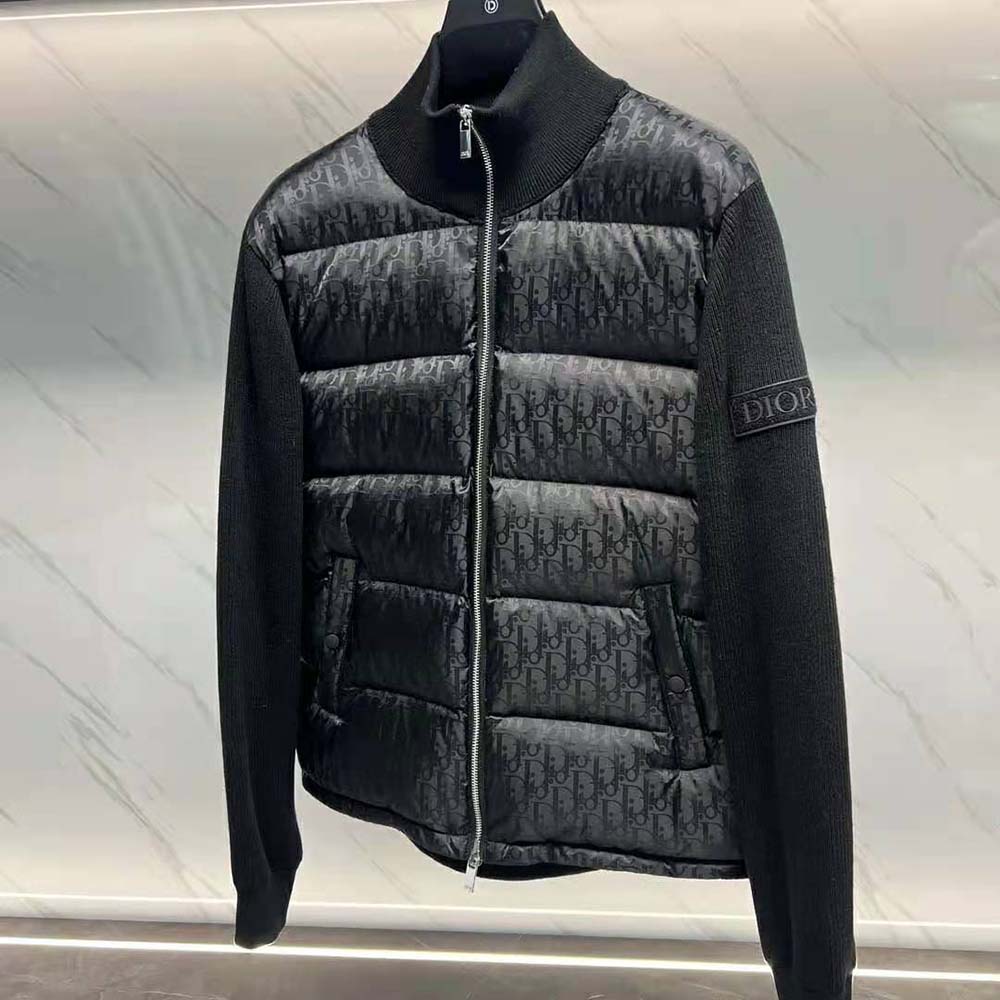 Dior Men Oblique Jacket Black Wool Knit - image 4