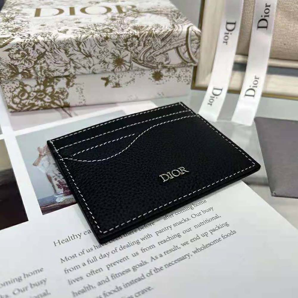 Dior Men Saddle Card Holder Black Grained Calfskin - image 5