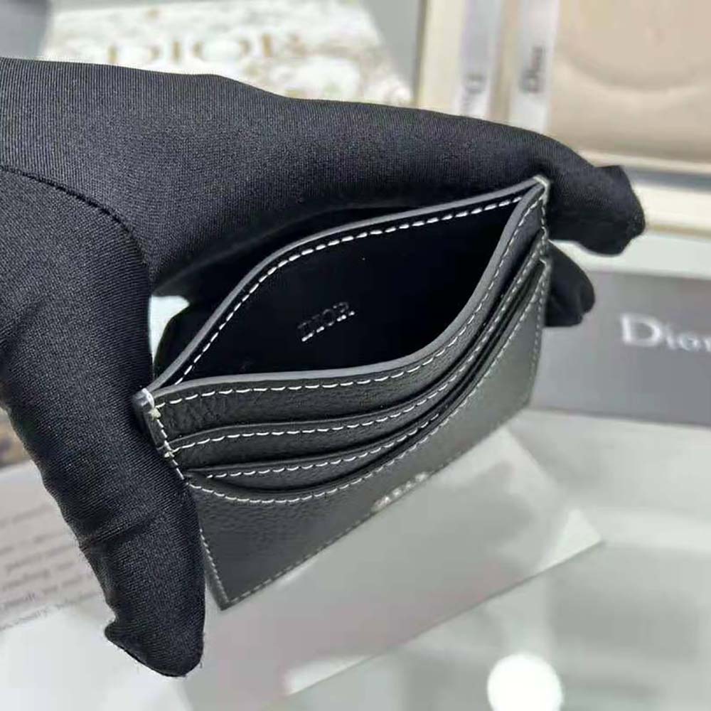 Dior Men Saddle Card Holder Black Grained Calfskin - image 7