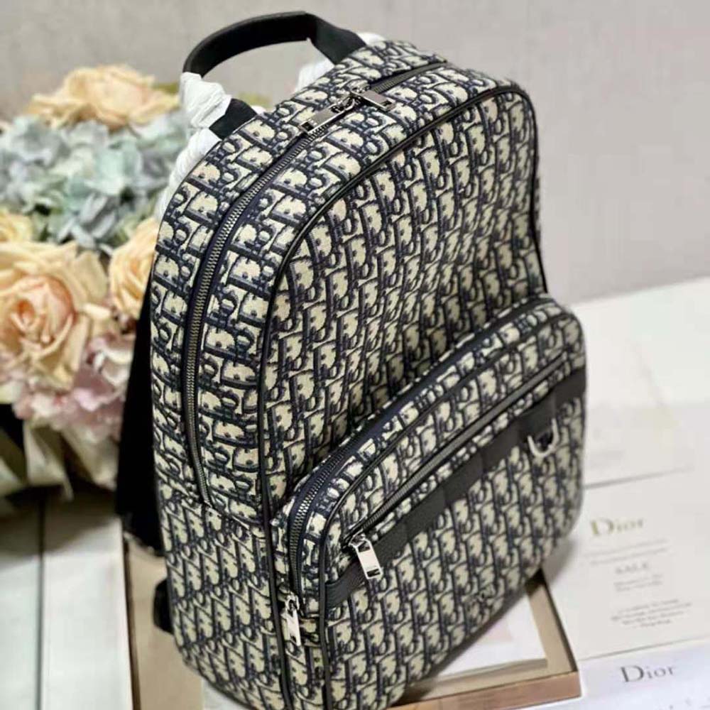 Dior Men Safari Backpack Beige and Black Dior Oblique Jacquard - image 4