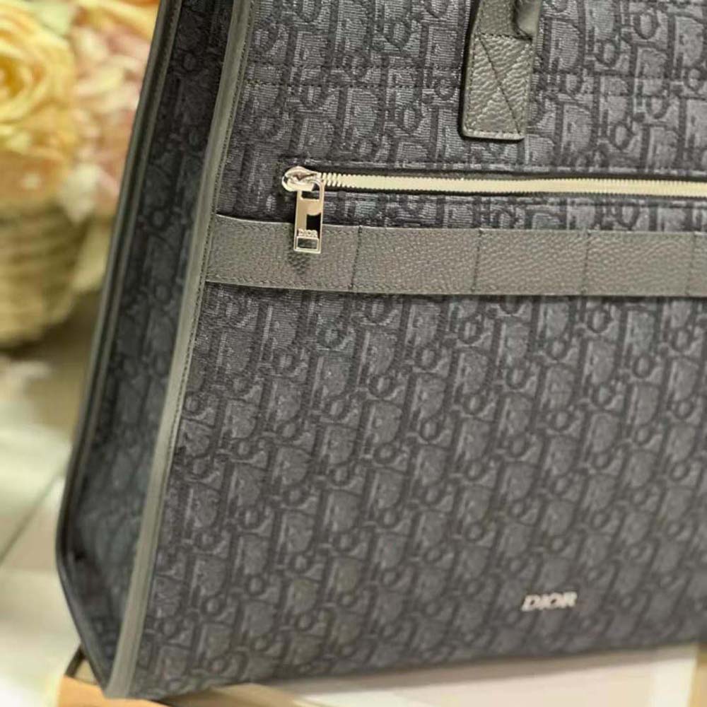 Dior Men Safari Tote Bag Black Dior Oblique Jacquard and Grained Calfskin - image 7