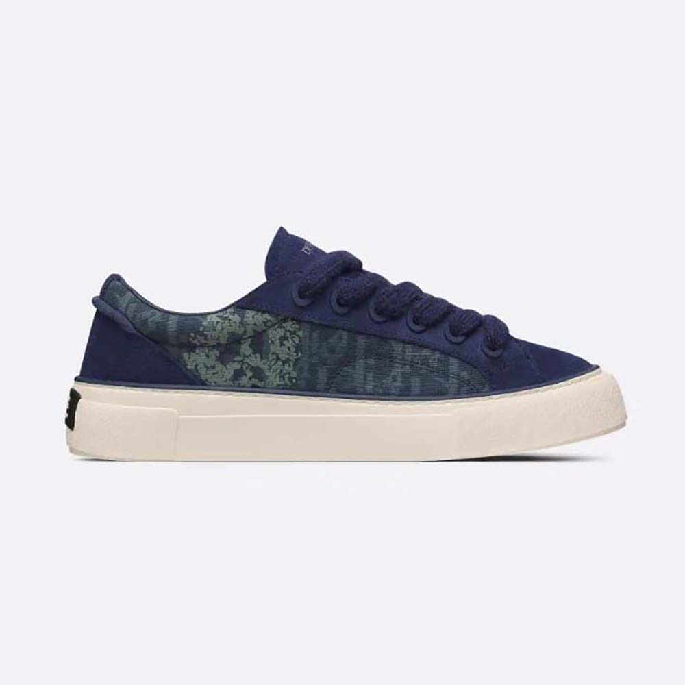 Side view of Dior Men Tears B33 Sneaker Blue Dior Oblique Denim