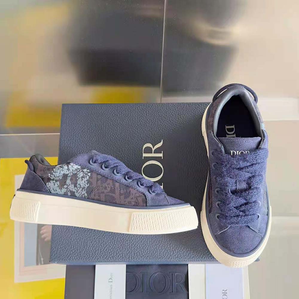 Dior Men Tears B33 Sneaker Blue Dior Oblique Denim and Peace Sign Dior Tears and Navy Blue Suede - image 6