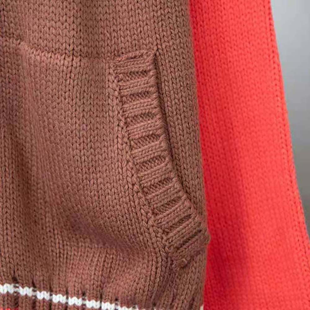 Dior Men Tears Zipped Blouson Brown and Red Wool and Cashmere Jersey - image 7