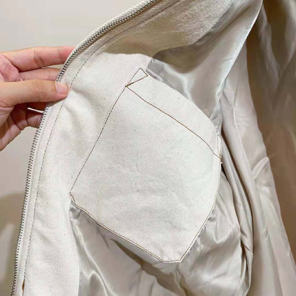 Dior Men Tears Zipped Blouson White Cotton Twill - image 9