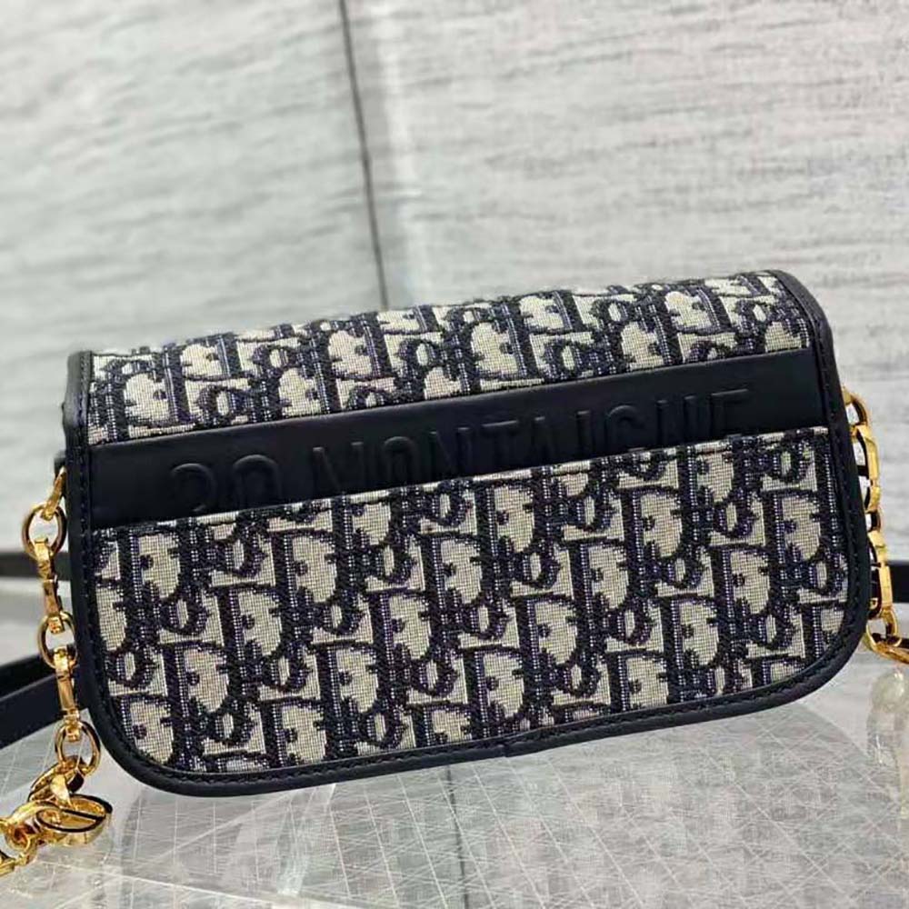 Dior Women 30 Montaigne Avenue Bag Blue Dior Oblique Jacquard - image 4