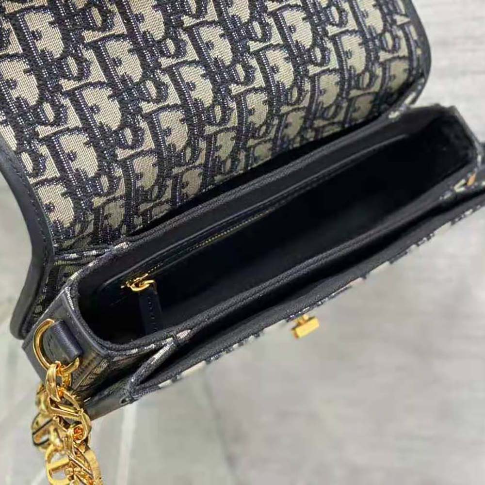 Dior Women 30 Montaigne Avenue Bag Blue Dior Oblique Jacquard - image 7