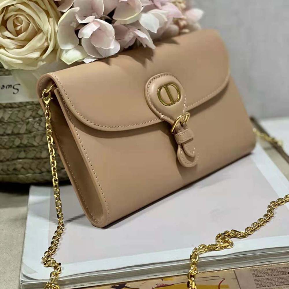 Dior Women Bobby East-West Pouch with Chain Caramel Beige Smooth Calfskin - image 4