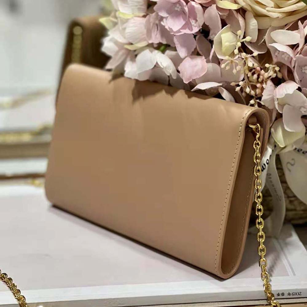 Dior Women Bobby East-West Pouch with Chain Caramel Beige Smooth Calfskin - image 5
