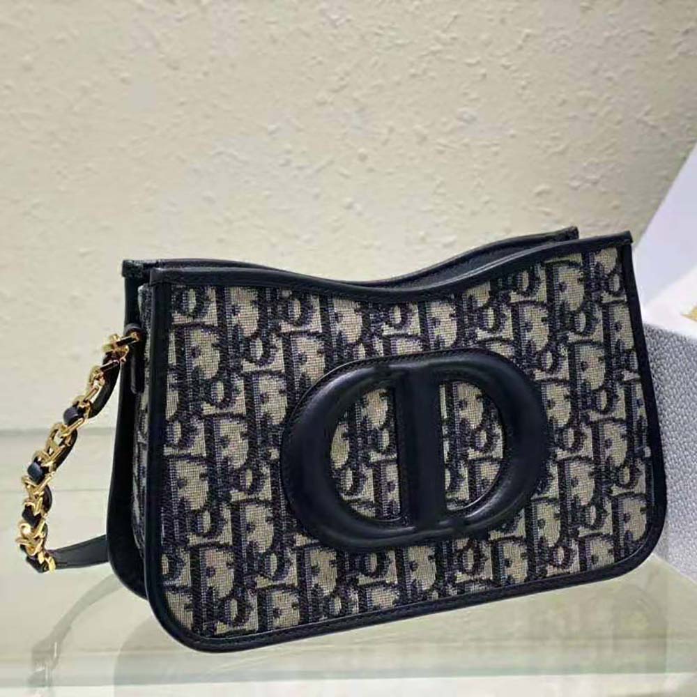 Dior Women CD Signature Hobo Mini Bag Blue Dior Oblique Jacquard - image 6