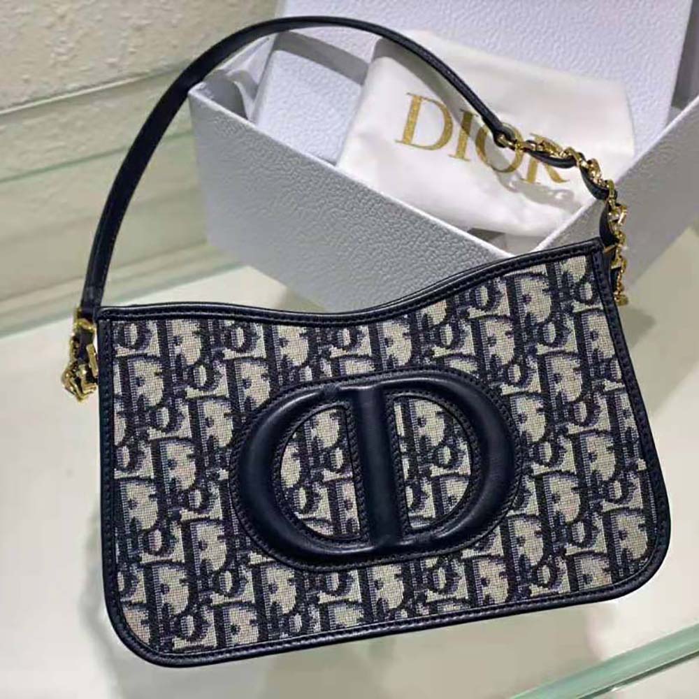 Dior Women CD Signature Hobo Mini Bag Blue Dior Oblique Jacquard - image 5