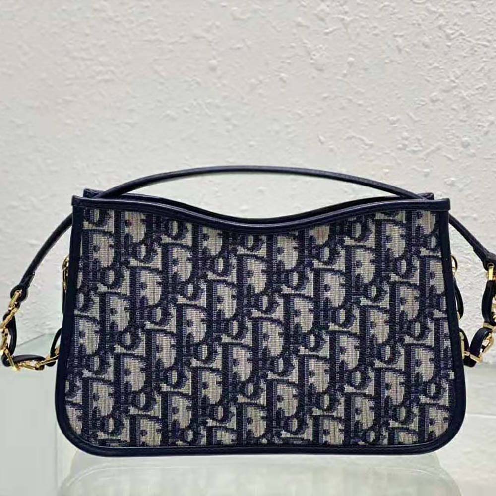 Dior Women CD Signature Hobo Mini Bag Blue Dior Oblique Jacquard - image 4