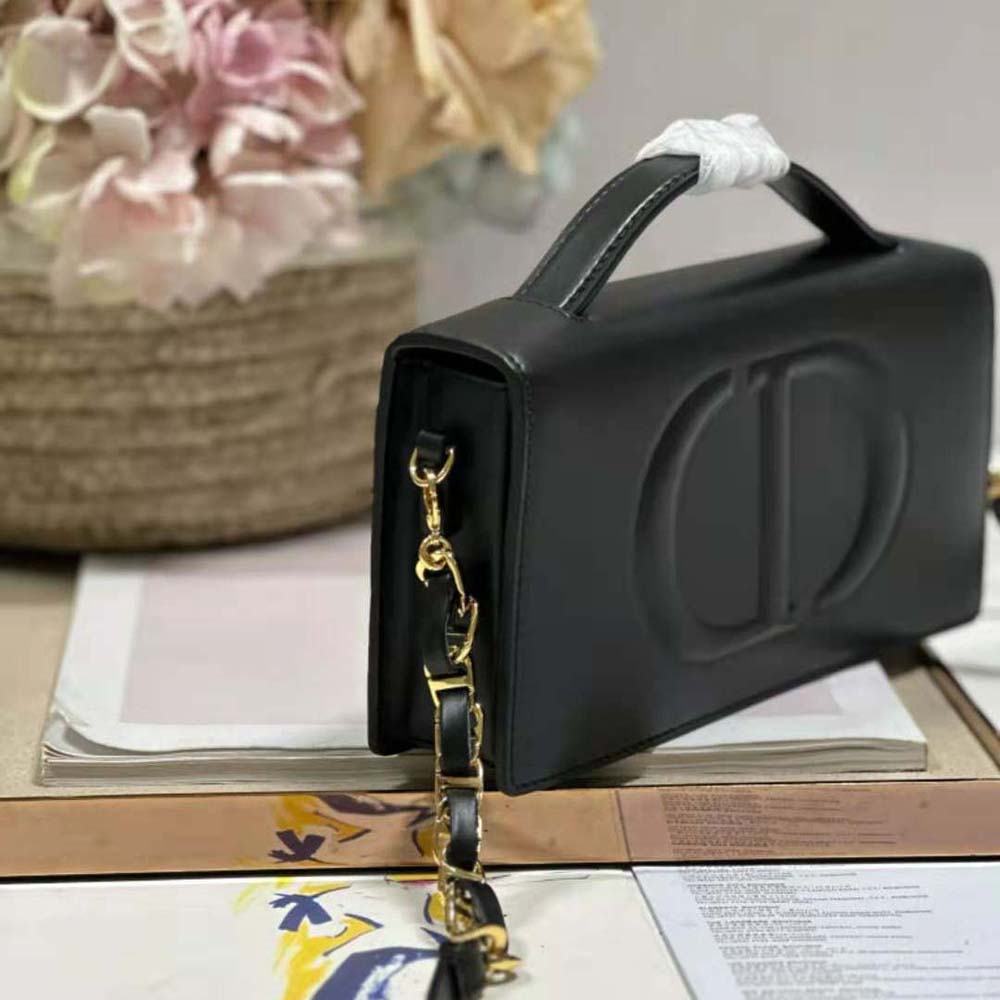 Dior Women CD Signature Mini Bag Black Calfskin with Embossed CD Signature - image 5