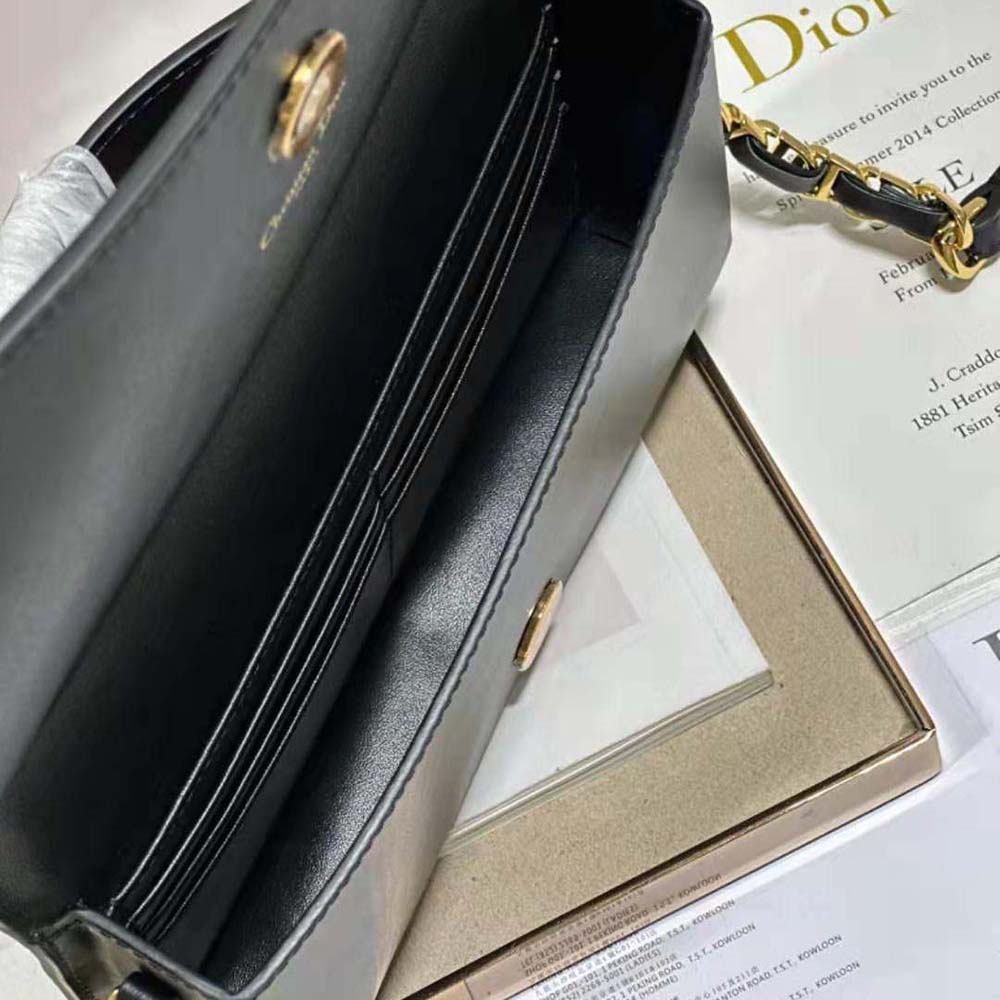 Dior Women CD Signature Mini Bag Black Calfskin with Embossed CD Signature - image 9