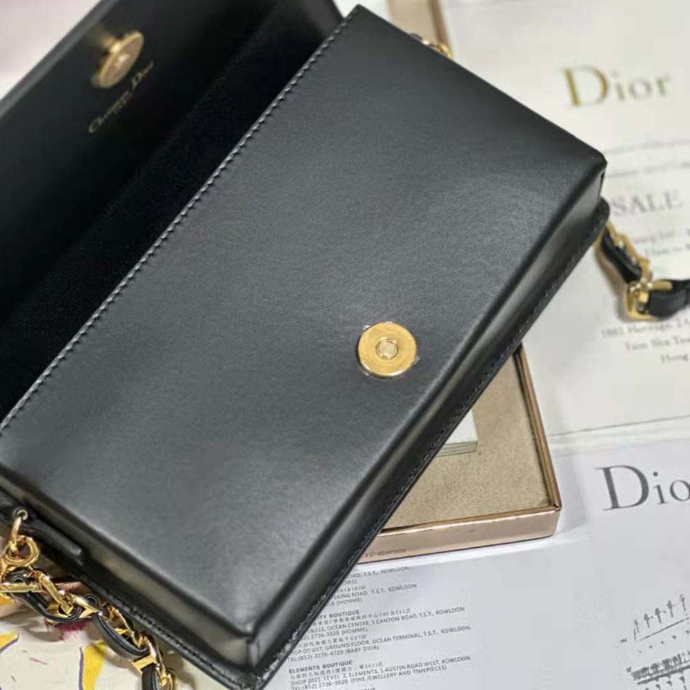Dior Women CD Signature Mini Bag Black Calfskin with Embossed CD Signature - image 8