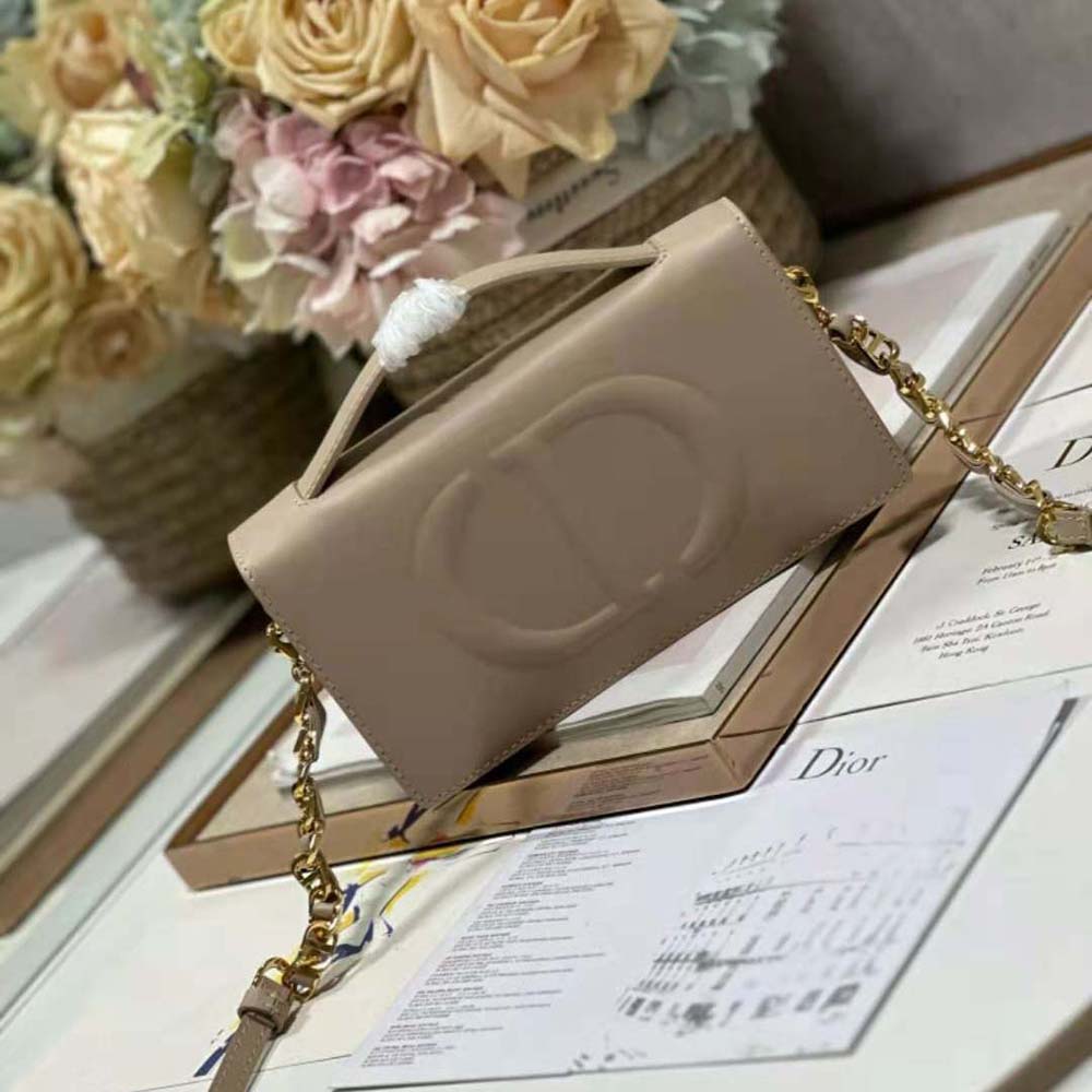 Dior Women CD Signature Mini Bag Powder Beige Calfskin with Embossed CD Signature - image 5