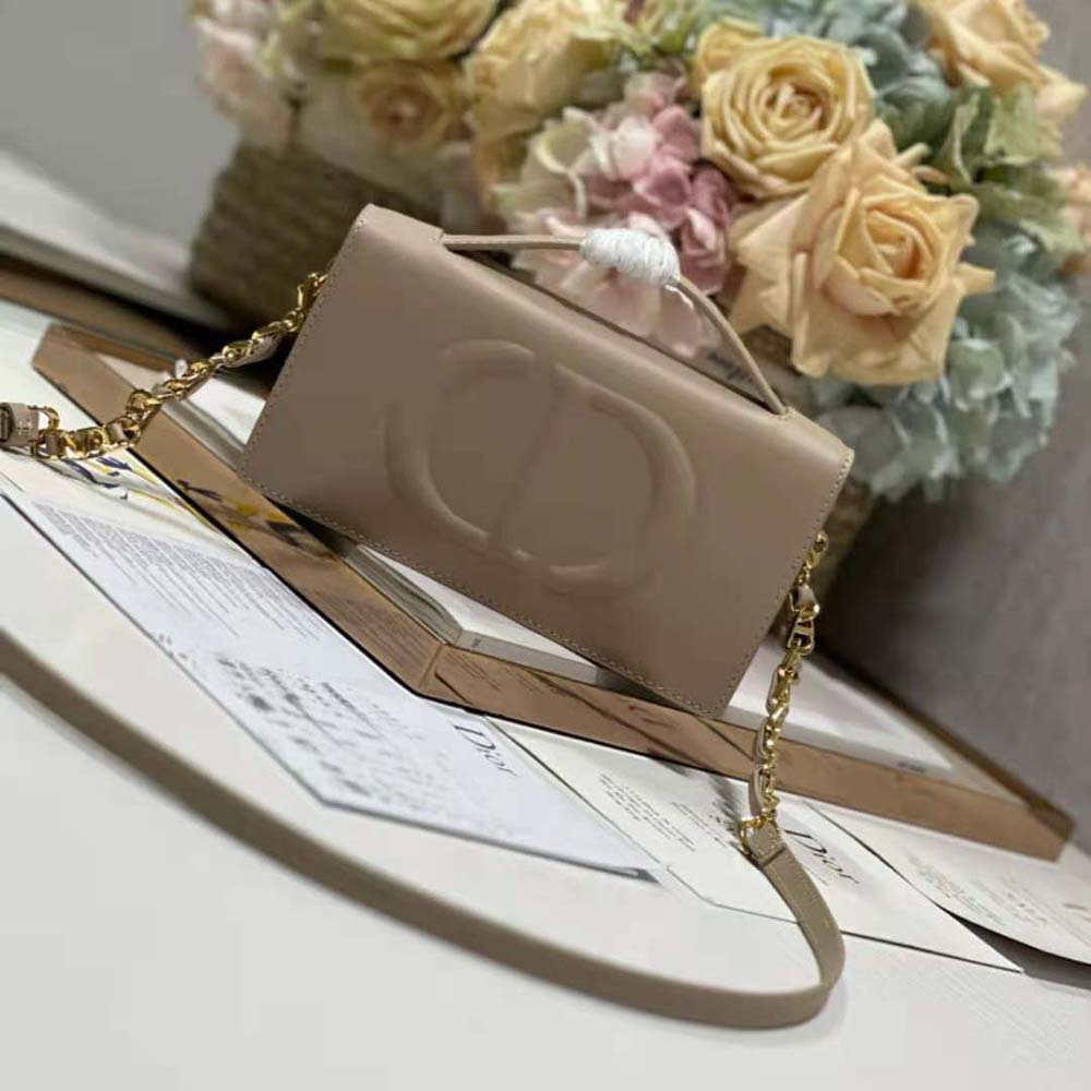 Dior Women CD Signature Mini Bag Powder Beige Calfskin with Embossed CD Signature - image 4