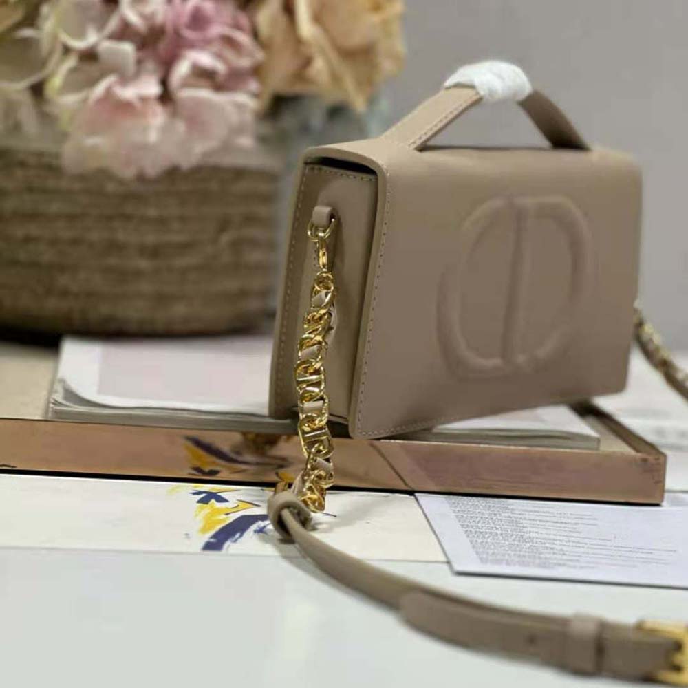 Dior Women CD Signature Mini Bag Powder Beige Calfskin with Embossed CD Signature - image 6