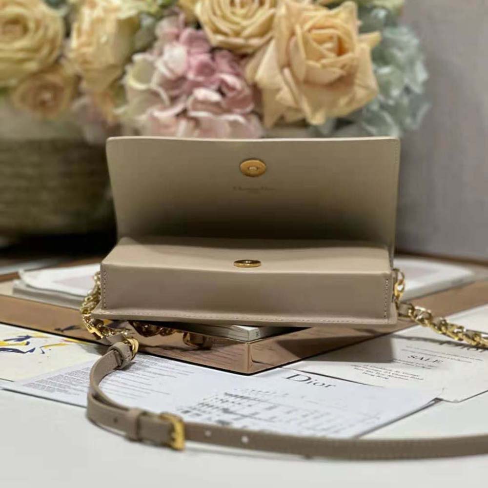 Dior Women CD Signature Mini Bag Powder Beige Calfskin with Embossed CD Signature - image 8