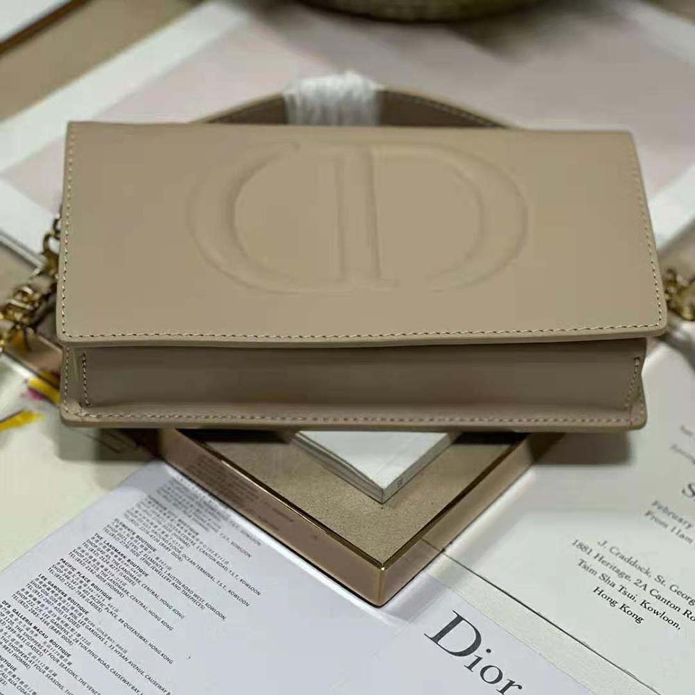 Dior Women CD Signature Mini Bag Powder Beige Calfskin with Embossed CD Signature - image 7
